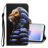 3D Colored Drawing Horizontal Flip PU Leather Case with Holder & Card Slots & Wallet